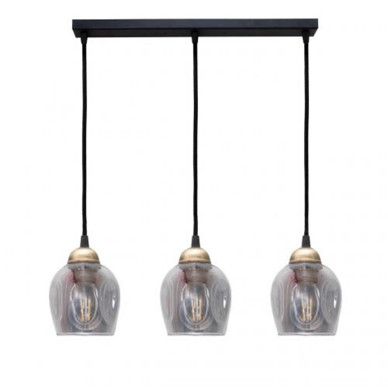 Світильник підвісний MSK Electric Enigma на планці під три лампи Е27 PL 2024-3 BK Чорно-бронзовий (619262)