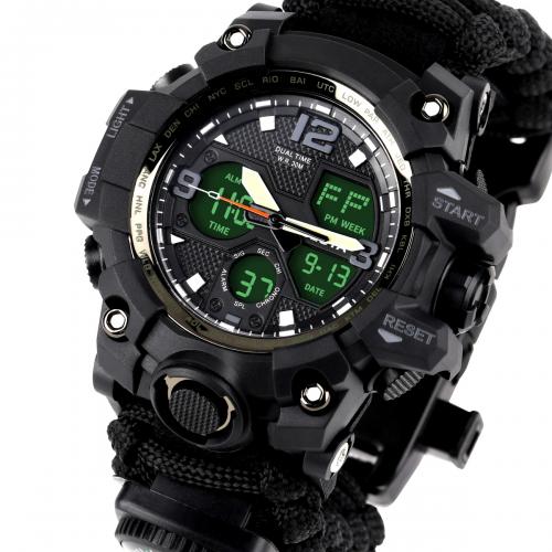 Наручний годинник чоловічий з компасом BESTA Life Pro AllBlack Чорний (3085) Наручний годинник чоловічий з компасом BESTA Life Pro AllBlack Чорний (3085)