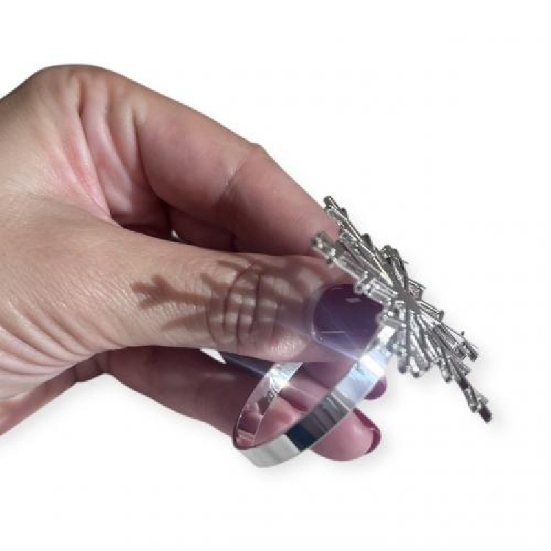 Набір кілець для серветок Сніжинки Мальва Сріблястий 6 шт