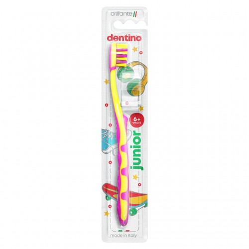Зубна щітка Brillante Junior 64711 м’яка щетина для дітей від 6 років Жовто-рожевий в інтернет супермаркеті PbayMarket!