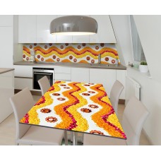 Наклейка 3Д вінілова на стіл Zatarga «Візерунок з пелюсток» 600х1200 мм для будинків, квартир, столів, кав'ярень.