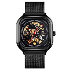 Чоловічий механічний годинник Skmei 9184 скелетон Чорний