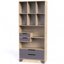 Шафа-Пенал Тиса Мебель Модуль-108 Дуб сонома Графіт 205x40x90 см