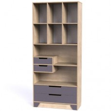 Шафа-Пенал Тиса Мебель Модуль-108 Дуб сонома Графіт 205x40x90 см