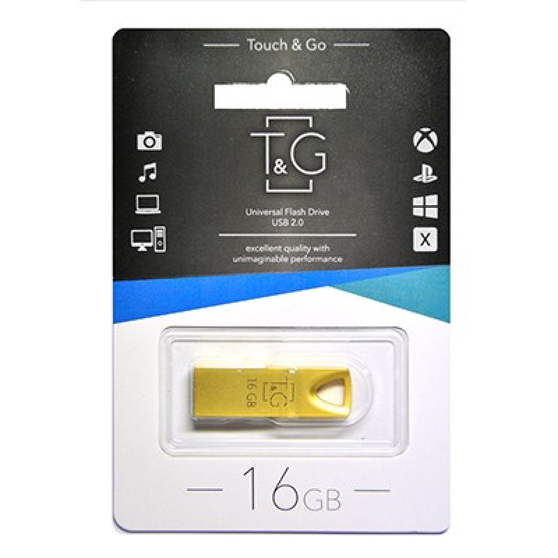 Флеш-накопичувач USB 16GB T&G 117 Metal Series Gold (TG117GD-16G)