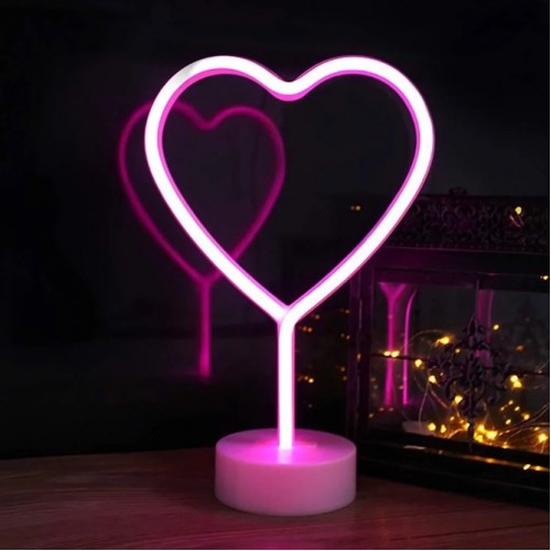 Нічник неоновий лампа Серце pink heart SWF 29.5х20 см Нічник неоновий лампа Серце pink heart SWF 29.5х20 см