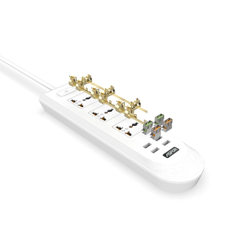 Мережевий фільтр Aspor A502 Auto Max (2.4A) 2м- білий