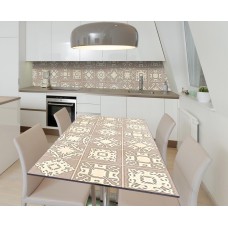 Наклейка 3Д вінілова на стіл Zatarga «Пастельний азулежу» 650х1200 мм для будинків, квартир, столів, кав'ярень,