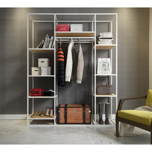 Відкрита шафа для одягу GoodsMetall у стилі Лофт 2000х1600х500мм ВШ75 Відкрита шафа для одягу GoodsMetall у стилі Лофт 2000х1600х500мм ВШ75