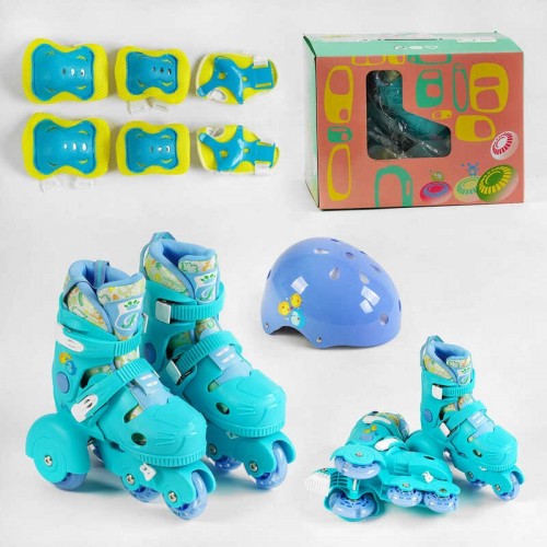 Роликові ковзани із захистом Best Roller 26-29 XS PU колеса, що світяться, Blue (141099)