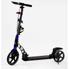 Двоколісний самокат Best Scooter Колеса PU складаний 2 амортизатора дисковий гальмо ліхтарик Balck/Blue (116718)