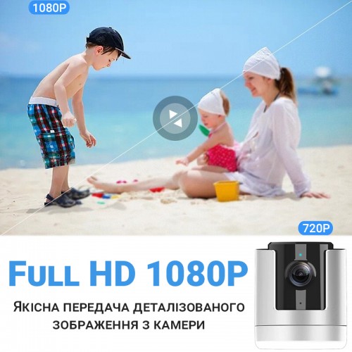 Поворотна бездротова WiFi IP камера відеоспостереження Camsoy X1 PTZ 1080P White (0062) Поворотна бездротова WiFi IP камера відеоспостереження Camsoy X1 PTZ 1080P White (0062)