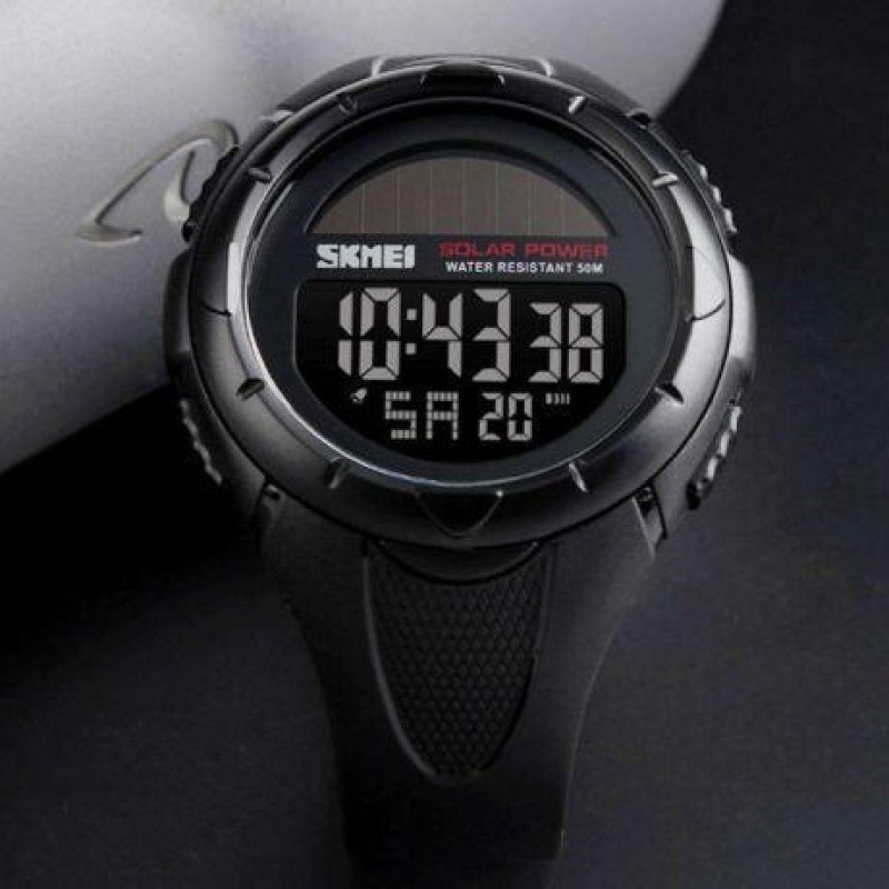 Чоловічий спортивний наручний годинник на сонячній батареї Skmei 1405 Solar Чорний (1591284131)