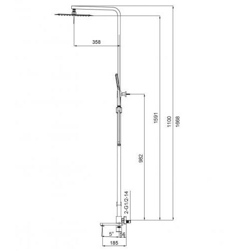 Душова колона із змішувачем KOER KB-56010-01 (Колір хром) (KR3494) в інтернет супермаркеті PbayMarket!