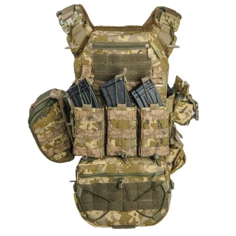 Плитоноска з підсумками без плит No Brand One Size Піксель (2013918643)