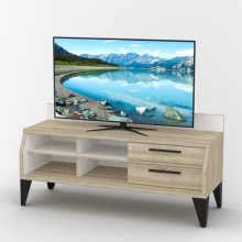 Тумба під телевізор Тиса Мебель ТВ-416 Дуб сонома Білий 70x52x143 см