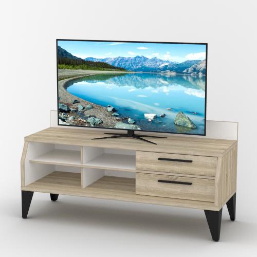 Тумба під телевізор Тиса Мебель ТВ-416 Дуб сонома Білий 70x52x143 см Тумба під телевізор Тиса Мебель ТВ-416 Дуб сонома Білий 70x52x143 см