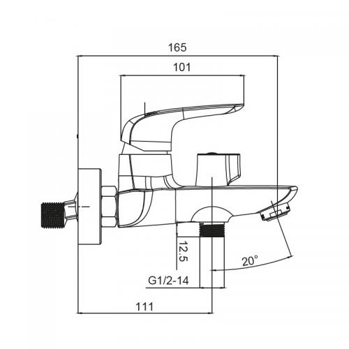 Змішувач для ванни з коротким виливом Koer KB-40008-01 (Колір хром) (KR3472) в інтернет супермаркеті PbayMarket!