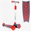 Самокат триколісне світло деки та коліс знімне кермо Best Scooter MAXI 60 кг Red and grey (114443)