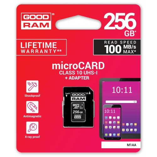 Карта пам'яті MicroSDXC 256GB UHS-I Class 10 Goodram + SD-adapter (M1AA-2560R12) в інтернет супермаркеті PbayMarket!
