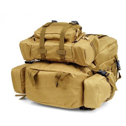 Рюкзак тактичний з подсумками MHZ B08 55 л койот