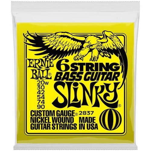 Струни для бас-гітари Ernie Ball 2837 6 String Bass Guitar Slinky Nickel Wound 20w/90 Струни для бас-гітари Ernie Ball 2837 6 String Bass Guitar Slinky Nickel Wound 20w/90