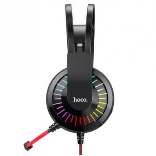 Ігрові геймерські навушники Hoco Gaming W105 із мікрофоном і LED RGB підсвіткою червоні