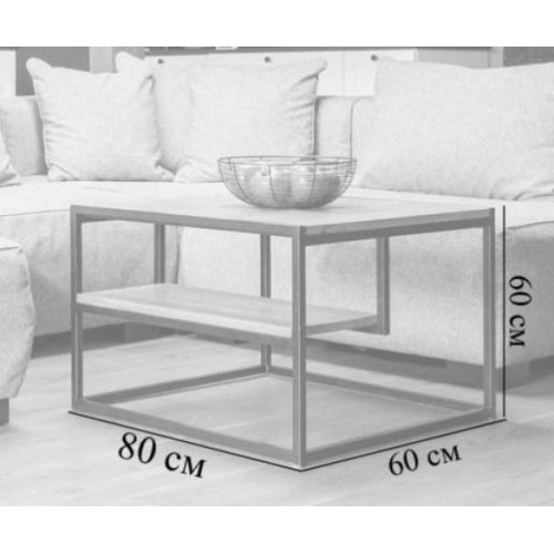 Журнальний столик GoodsMetall у стилі Лофт 800х600х600 ЖС213