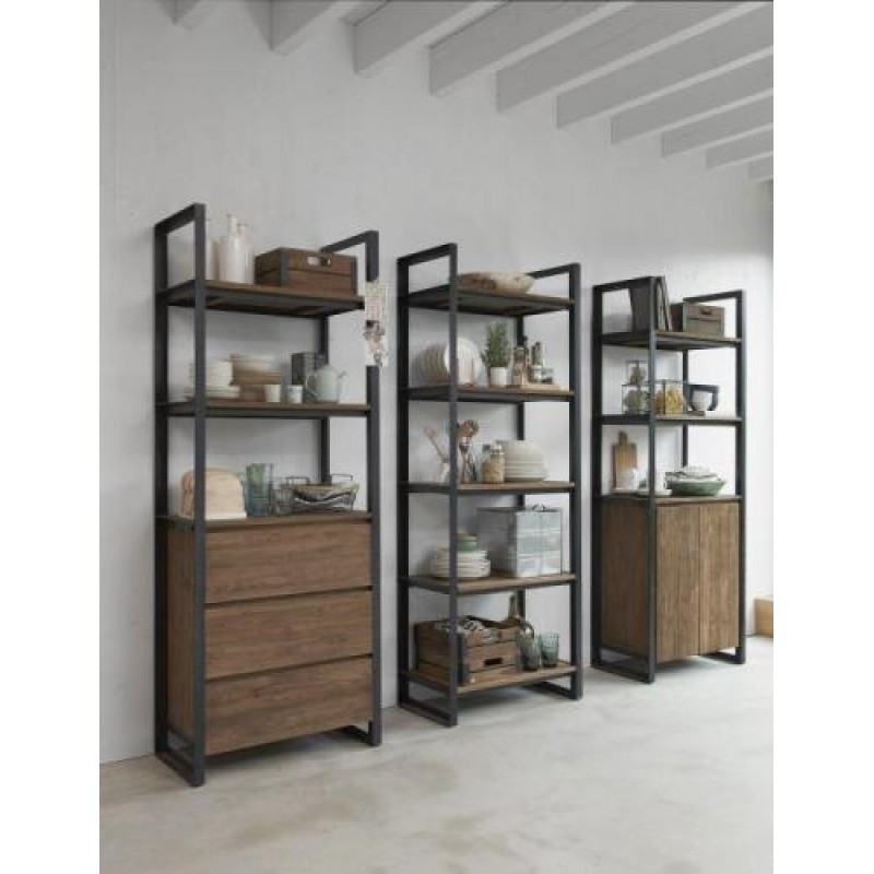 Стелаж для зберігання в стилі Loft NS-1677 2030x750x400 мм Черный