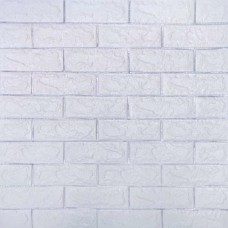 Самоклеюча декоративна 3D панель під білу матову цеглу зі сріблом 3D Loft 700x770x7 мм