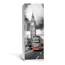 Наклейка на холодильник Лондон (вінілова наклейка, самоклейка, обклеїти холодильник, декор кухні) 650х2000мм