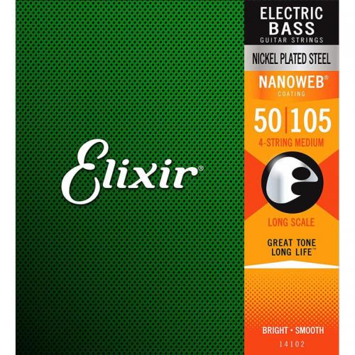 Струни для бас-гітари Elixir 14102 Nanoweb Coated Nickel Plated Steel Heavy 4-String Bass 50/105 Струни для бас-гітари Elixir 14102 Nanoweb Coated Nickel Plated Steel Heavy 4-String Bass 50/105