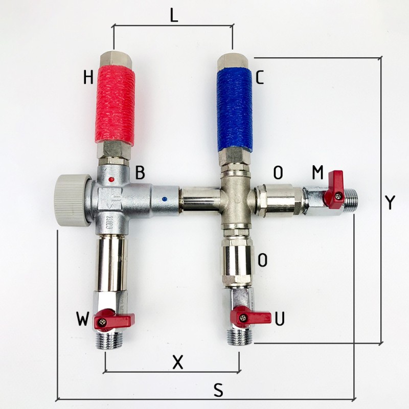 Змішувач-термостат для бойлера водонагрівача Kvant Labaratory 8.1T SOLO MIX з рециркуляцією (без насоса) 1/2