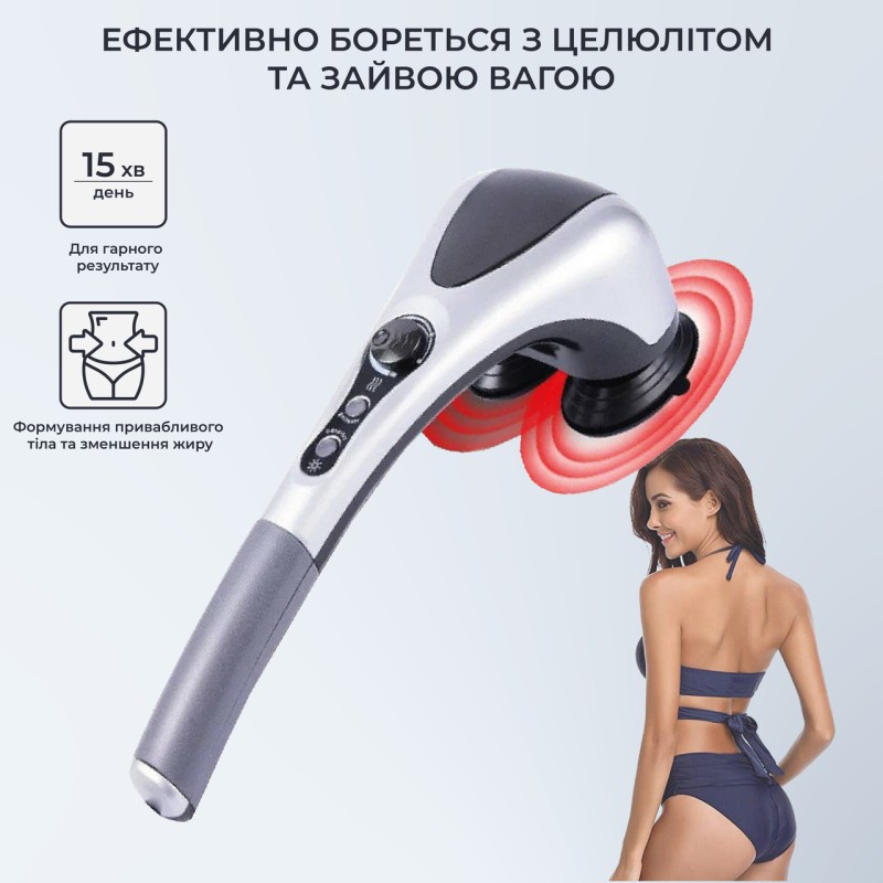 Ручний антицелюлітний масажер No Brand з 2 насадками