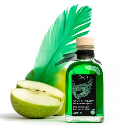 Набір для масажу Orgie – Sexy Therapy Apple (100 мл), їстівна розігрівальна олія + пір’їнка Набір для масажу Orgie – Sexy Therapy Apple (100 мл), їстівна розігрівальна олія + пір’їнка