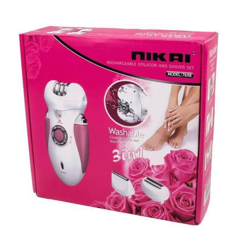 Епілятор з насадкою для гоління Nikai 7698 3в1 Violet (np2_4457)