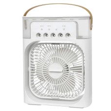 Настільний вентилятор No Brand з зволожувачем повітря Air Cooler Fan з USB та LED підсвічуванням 21x26x9 см Білий (2104618501)