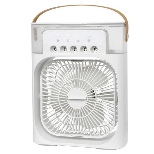 Настільний вентилятор No Brand з зволожувачем повітря Air Cooler Fan з USB та LED підсвічуванням 21x26x9 см Білий (2104618501) Настільний вентилятор No Brand з зволожувачем повітря Air Cooler Fan з USB та LED підсвічуванням 21x26x9 см Білий (2104618501)