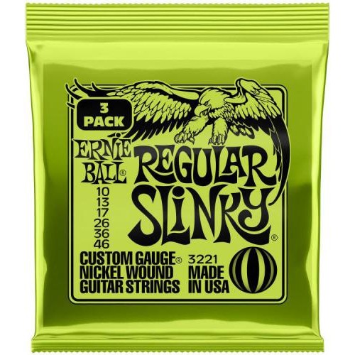 Струни для електрогітари 3 Sets Ernie Ball 3221 Regular Slinky Nickel Wound 10/46 Струни для електрогітари 3 Sets Ernie Ball 3221 Regular Slinky Nickel Wound 10/46