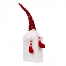 Новорічна м'яка іграшка Novogod'ko «Гном» червона паєтка 56 см LED тіло 973733 Червоний