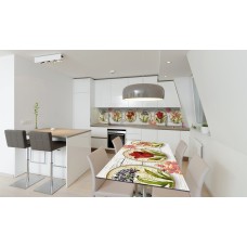 Наклейка вінілова на стіл Zatarga «Квіткові Тарілки» 600х1200 мм Z180613st