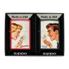 Набір бензинових запальничок Zippo Red Matte та Black Matte Vintage Ad Lighter Set 5,6х3,8х1,3 см Різнокольоровий 2 шт (46295)