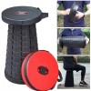 Складаний туристичний стілець No Brand Telescopic stool 47х25 см Чорно-червоний (2104618605)