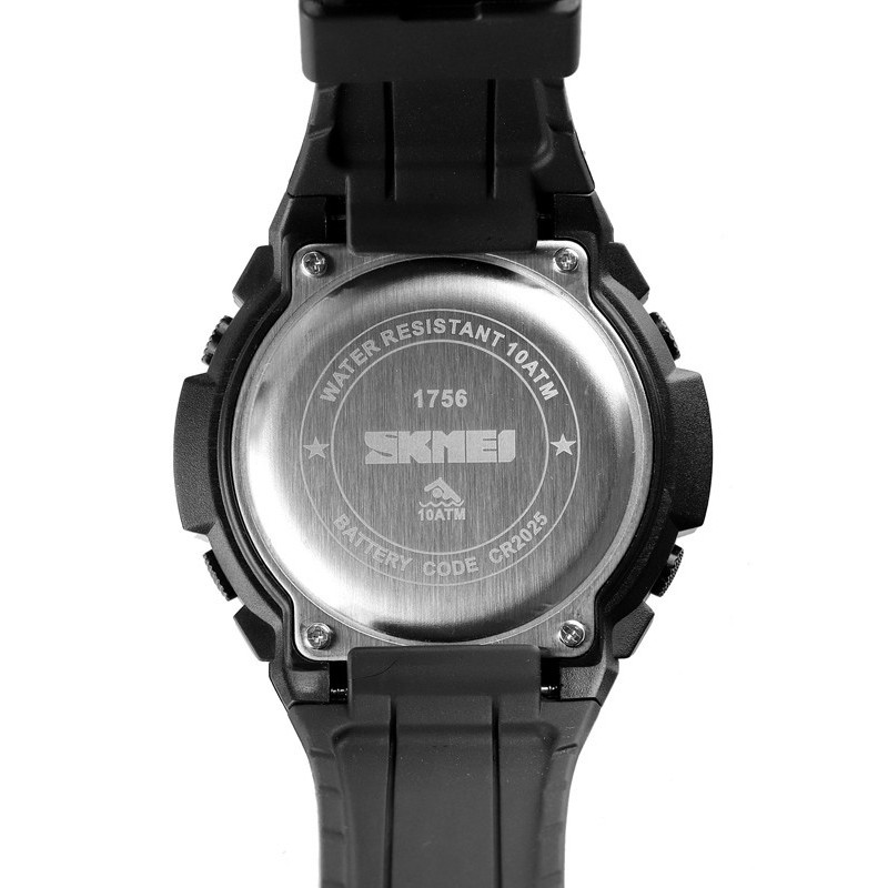 Чоловічий спортивний наручний годинник Skmei 1756 водонепроникний 10 АТМ Чорний