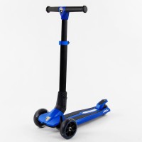 Самокат Best Scooter Lamborghini триколісний складаний алюмінієвий кермо колеса PU зі світлом Blue/Black (101283)