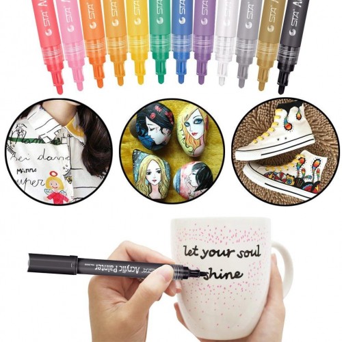 Набір акрилових маркерів STA для малювання на різних поверхнях 24 кольори 2 мм в інтернет супермаркеті PbayMarket!