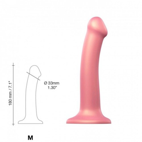 Насадка для страпону Strap-On-Me Mono Density Dildo Rose M, діам. 3,3 см, одношаровий силікон, гнучк в інтернет супермаркеті PbayMarket!