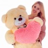 Плюшевий ведмедик з серцем Mister Medved Ренді 130 см Бежевий (032)