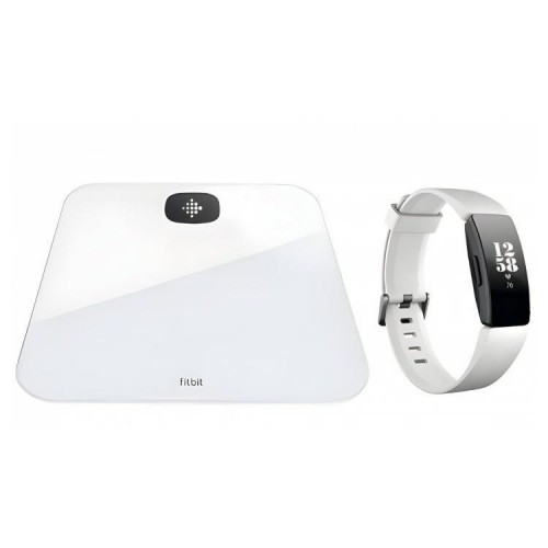 Підлогові ваги Fitbit Aria Air + смарт годинник Inspire HR Square White N