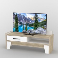 Тумба під телевізор Тиса Мебель ТВ-308 Дуб сонома Білий 60x44x140 см